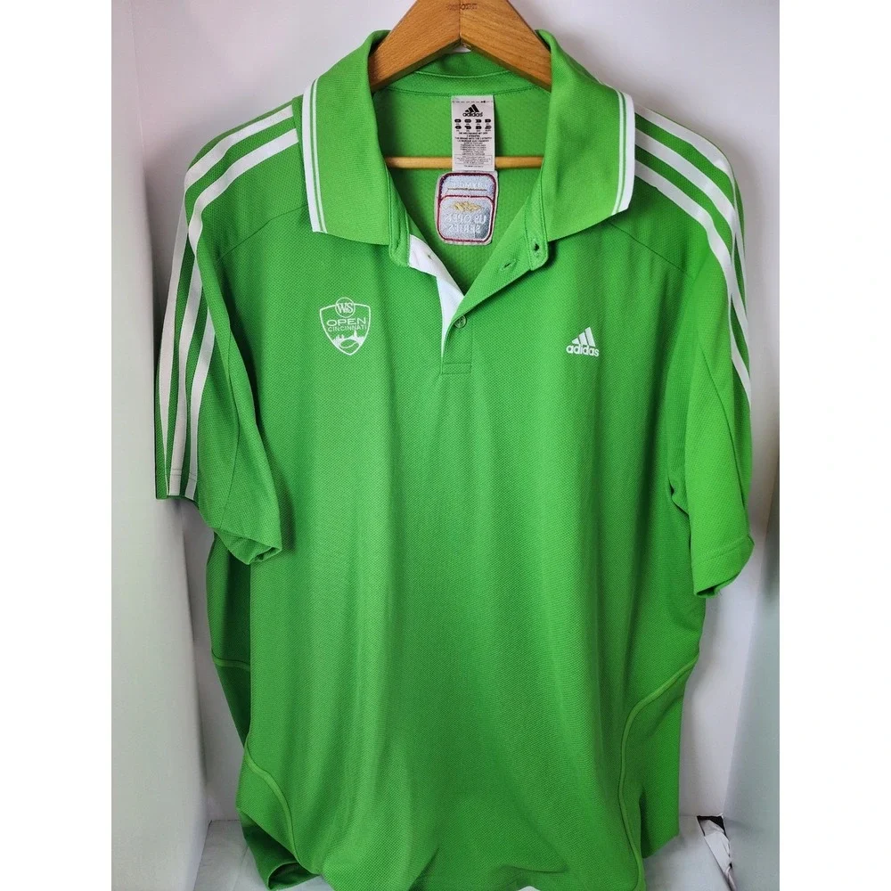 Adidas Mens Green ClimaCool US Open Series W&S Open Cincinnati Polo Shirt XL